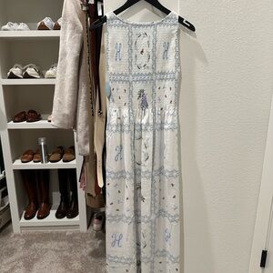 Hill House Home Cosima Nap Dress White Floral Patchwork XXS